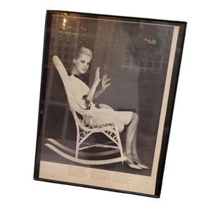 Vintage 1960s framed fashion magazine print
